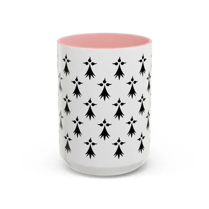 Flag of Bretagne3 France - Accent Coffee Mug 15oz Pink - Go Mug Yourself