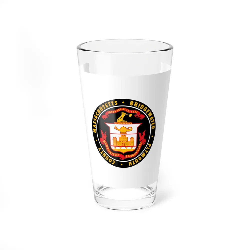 Flag of Bridgewater, Massachusetts - Pint Glass 16oz-16oz-Go Mug Yourself