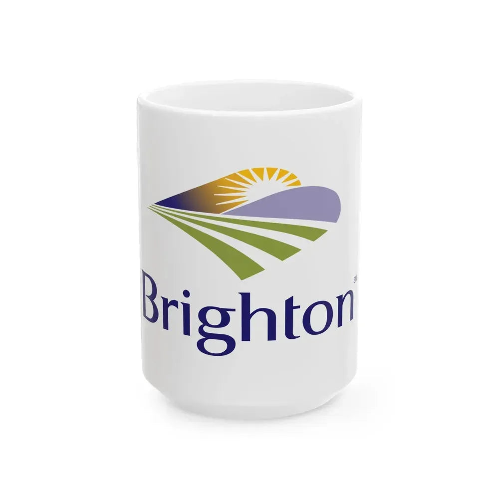 Flag of Brighton Colorado (United States) White Coffee Mug 15oz - Go Mug Yourself