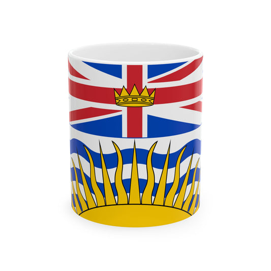 Flag of British Columbia 3-2 (Canada) White Coffee Mug-11oz-Go Mug Yourself