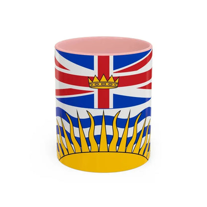 Flag of British Columbia Canada - Accent Coffee Mug 11oz Pink - Go Mug Yourself