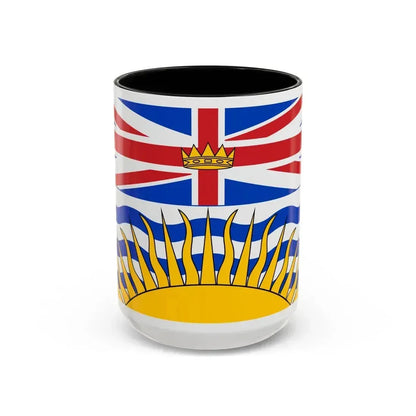 Flag of British Columbia Canada - Accent Coffee Mug 15oz Black - Go Mug Yourself