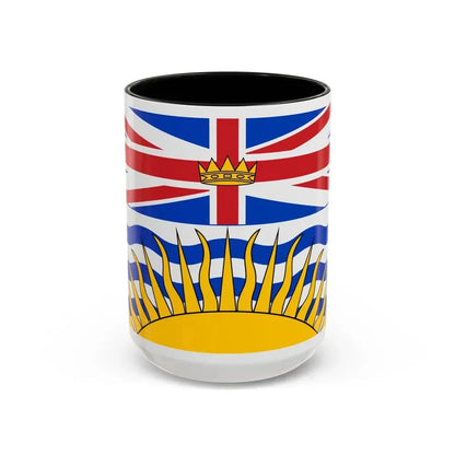 Flag of British Columbia Canada - Accent Coffee Mug 15oz Black - Go Mug Yourself