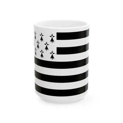 Flag of Brittany (Belgium) White Coffee Mug 15oz - Go Mug Yourself