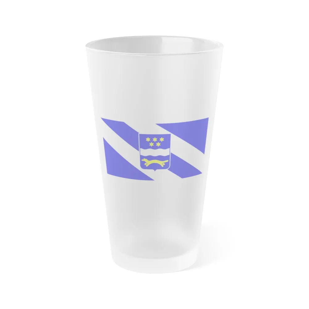 Flag of Brod Posavina County Croatia - Frosted Pint Glass 16oz-16oz-Frosted-Go Mug Yourself