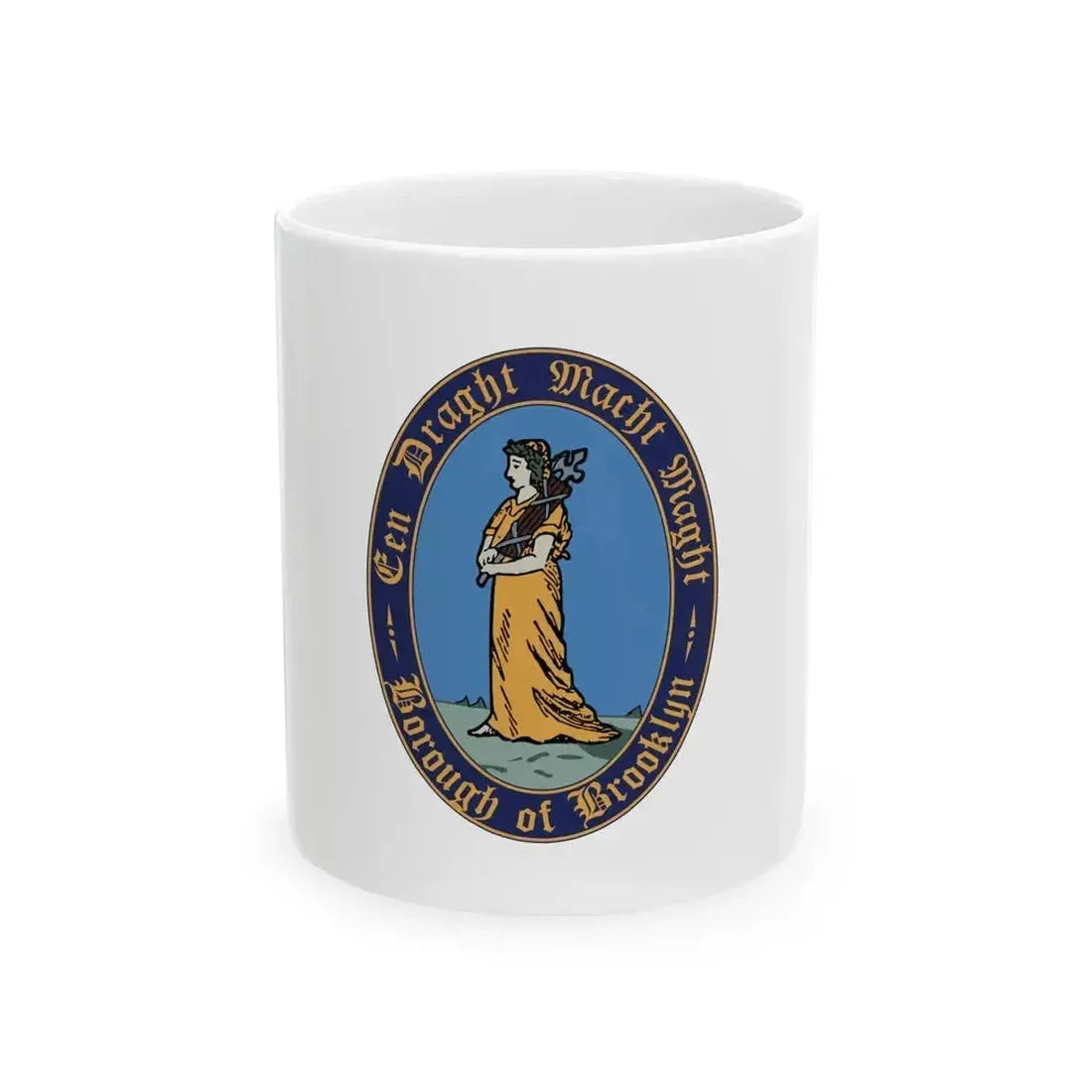 Flag of Brooklyn New York (United States) White Coffee Mug 11oz - Go Mug Yourself