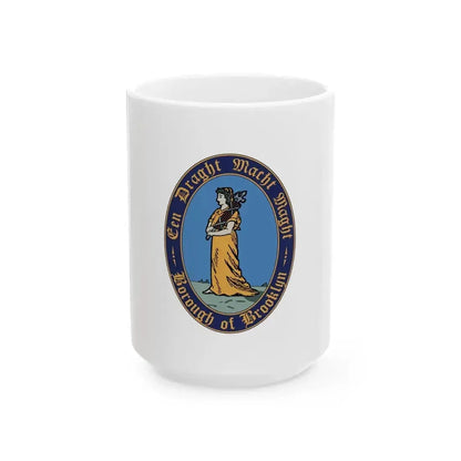Flag of Brooklyn New York (United States) White Coffee Mug 15oz - Go Mug Yourself