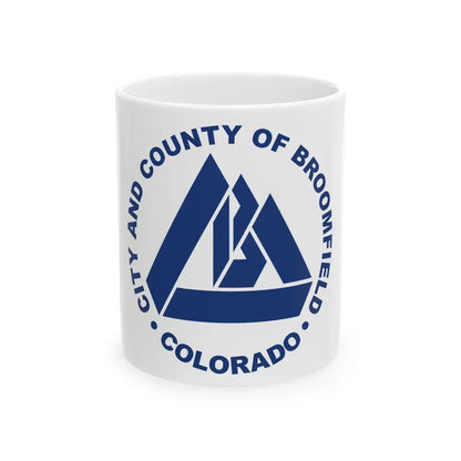 Flag of Broomfield Colorado (United States) White Coffee Mug 11oz - Go Mug Yourself
