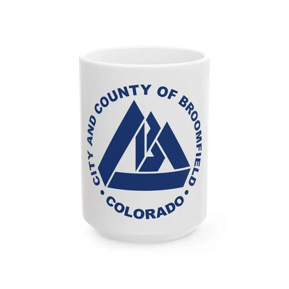 Flag of Broomfield Colorado (United States) White Coffee Mug 15oz - Go Mug Yourself
