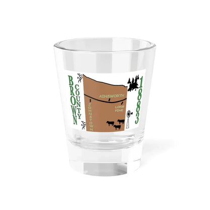 Flag of Brown County Nebraska (United States) Shot Glass 1.5oz 1.5oz - Go Mug Yourself