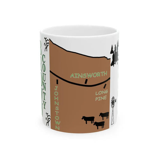 Flag of Brown County Nebraska (United States) White Coffee Mug 11oz - Go Mug Yourself