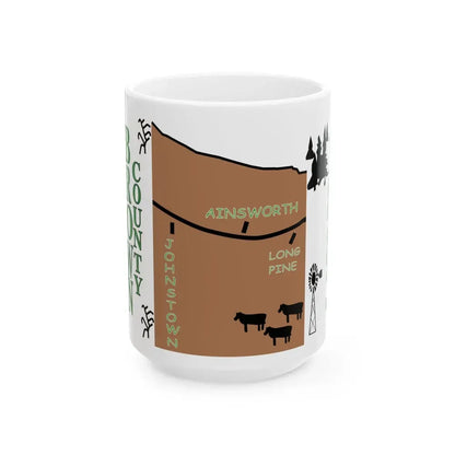 Flag of Brown County Nebraska (United States) White Coffee Mug 15oz - Go Mug Yourself