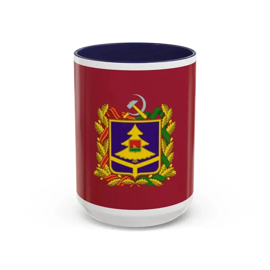 Flag of Bryansk Oblast Russia - Accent Coffee Mug 15oz Navy - Go Mug Yourself