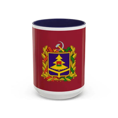 Flag of Bryansk Oblast Russia - Accent Coffee Mug 15oz Navy - Go Mug Yourself