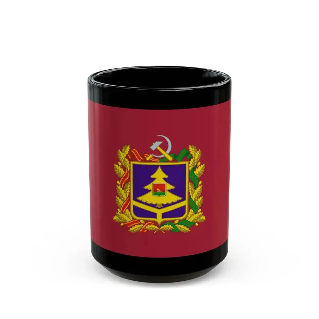 Flag of Bryansk Oblast Russia - Black Coffee Mug 15oz - Go Mug Yourself