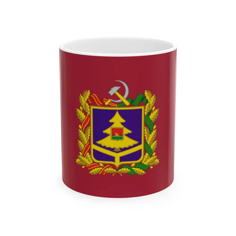 Flag of Bryansk Oblast Russia - White Coffee Mug-11oz-Go Mug Yourself