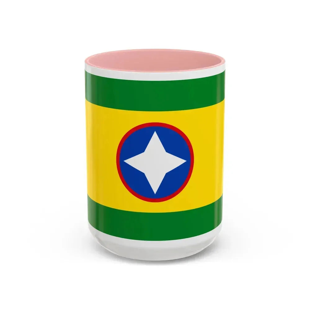 Flag of Bucaramanga Santander Colombia - Accent Coffee Mug 15oz Pink - Go Mug Yourself
