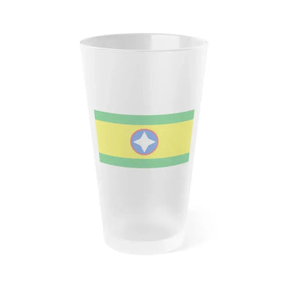 Flag of Bucaramanga Santander Colombia - Frosted Pint Glass 16oz 16oz Frosted - Go Mug Yourself