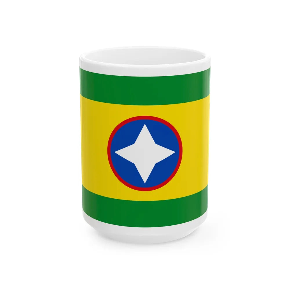 Flag of Bucaramanga Santander Colombia - White Coffee Mug-15oz-Go Mug Yourself