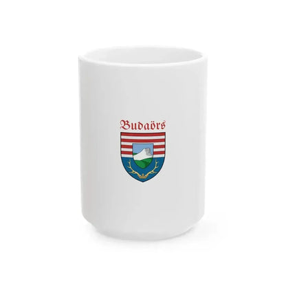 Flag of Budaors (Hungary) White Coffee Mug 15oz - Go Mug Yourself