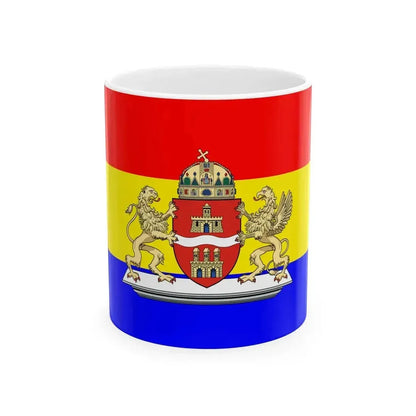 Flag of Budapest 1873-2011 (Hungary) White Coffee Mug 11oz - Go Mug Yourself