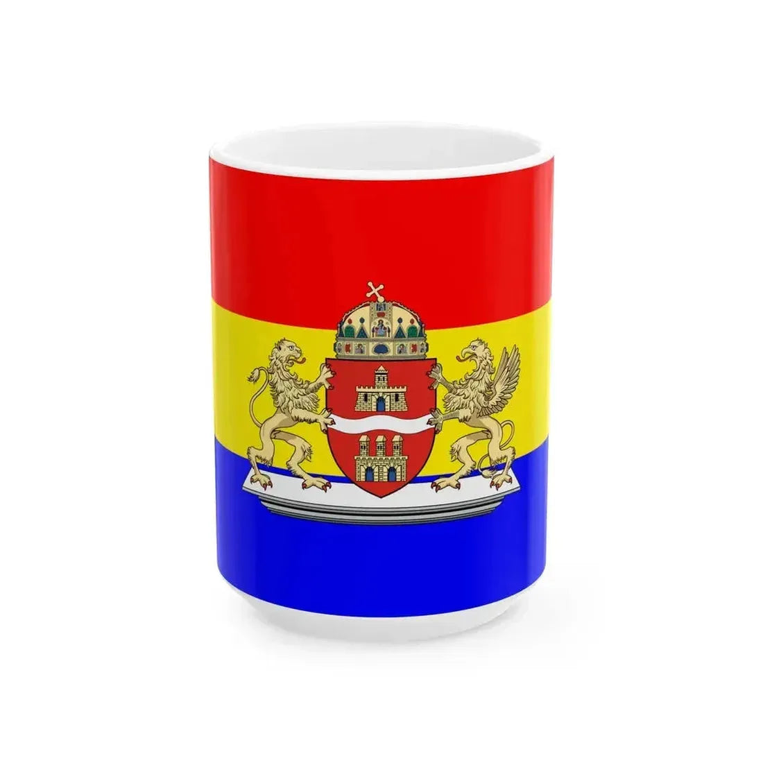 Flag of Budapest 1873-2011 (Hungary) White Coffee Mug 15oz - Go Mug Yourself