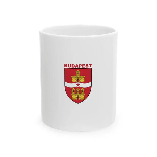 Flag of Budapest 1984-1990 vertical (Hungary) White Coffee Mug 11oz - Go Mug Yourself