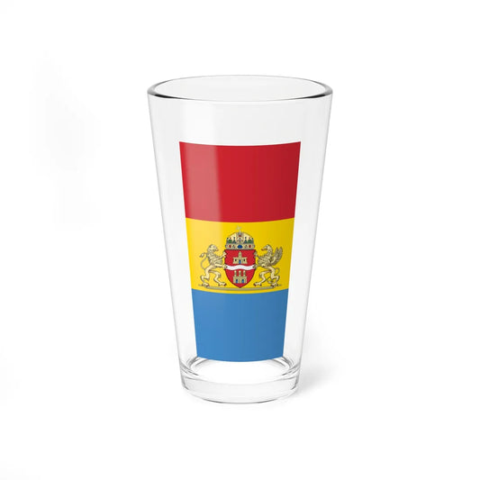 Flag of Budapest 1990-2011 vertical (Hungary) Pint Glass 16oz 16oz - Go Mug Yourself
