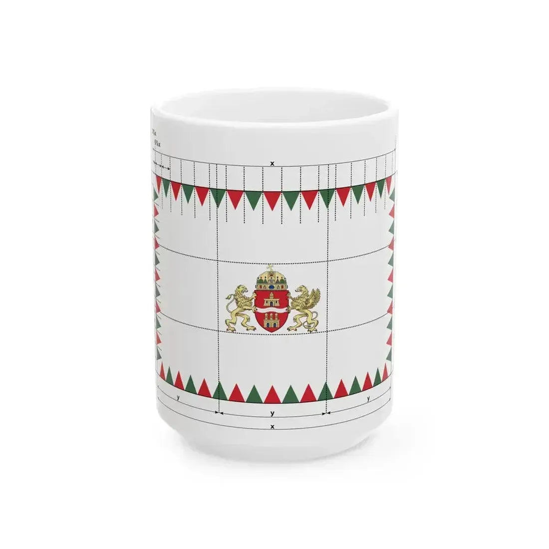 Flag of Budapest 2011 construction sheet (Hungary) White Coffee Mug 15oz - Go Mug Yourself
