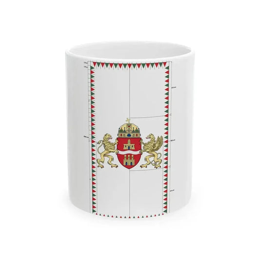 Flag of Budapest 2011 vertical construction sheet (Hungary) White Coffee Mug 11oz - Go Mug Yourself