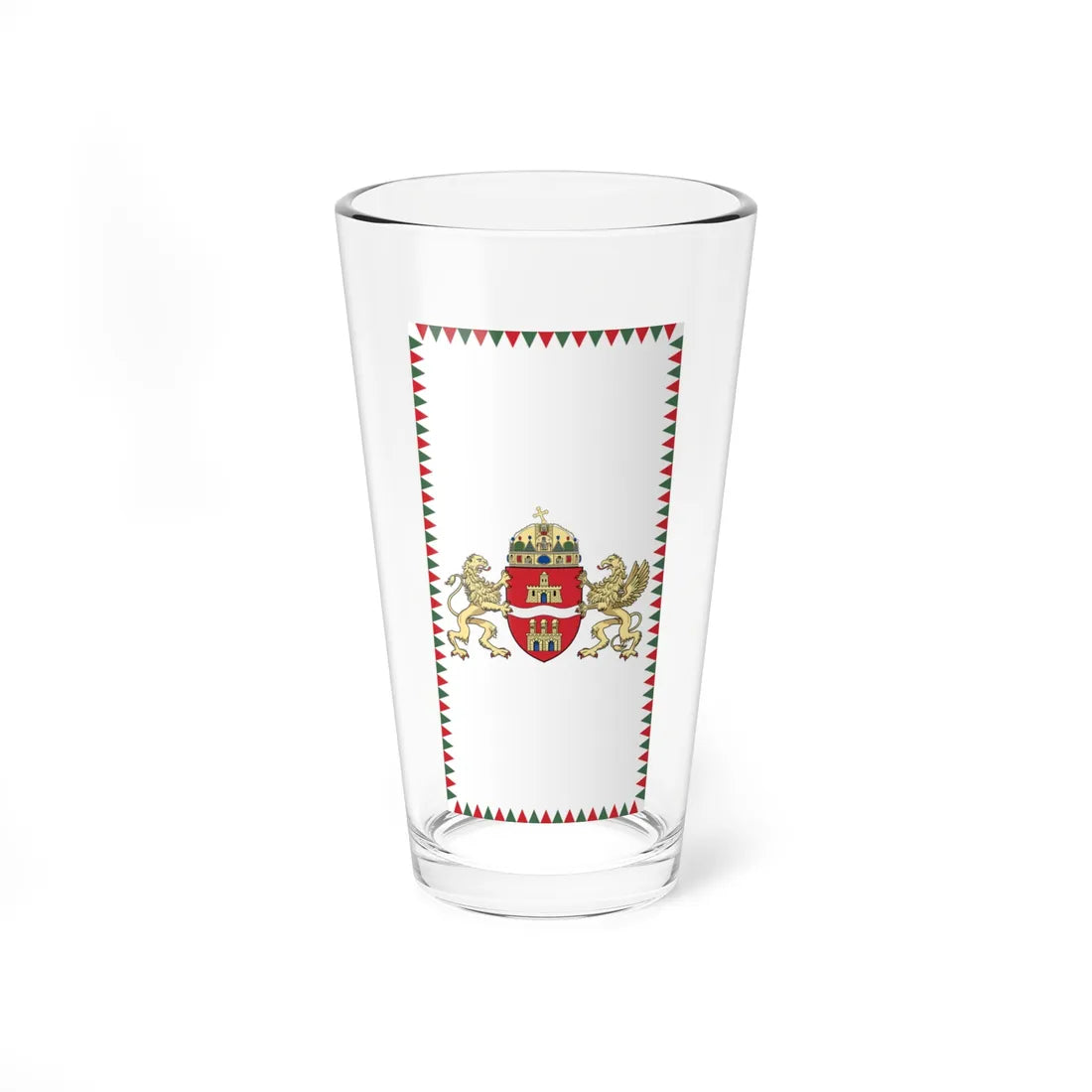 Flag of Budapest 2011 vertical (Hungary) Pint Glass 16oz 16oz - Go Mug Yourself