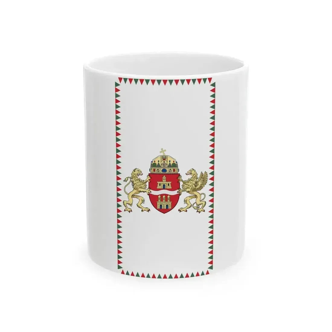 Flag of Budapest 2011 vertical (Hungary) White Coffee Mug 11oz - Go Mug Yourself