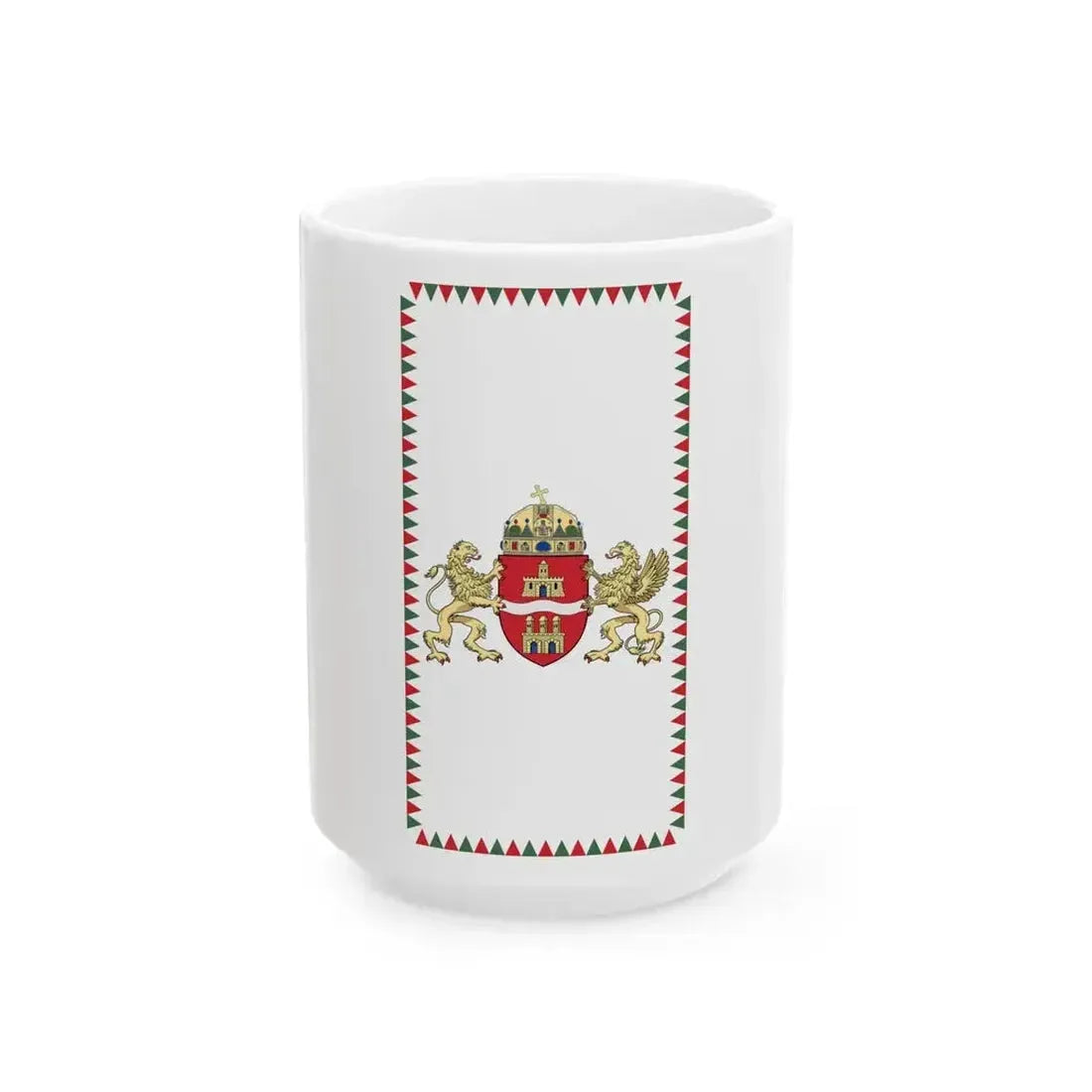 Flag of Budapest 2011 vertical (Hungary) White Coffee Mug 15oz - Go Mug Yourself