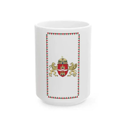 Flag of Budapest 2011 vertical (Hungary) White Coffee Mug 15oz - Go Mug Yourself