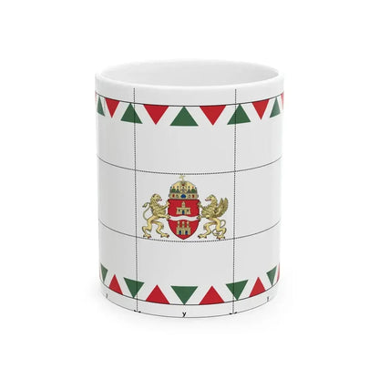 Flag of Budapest construction sheet (Hungary) White Coffee Mug 11oz - Go Mug Yourself