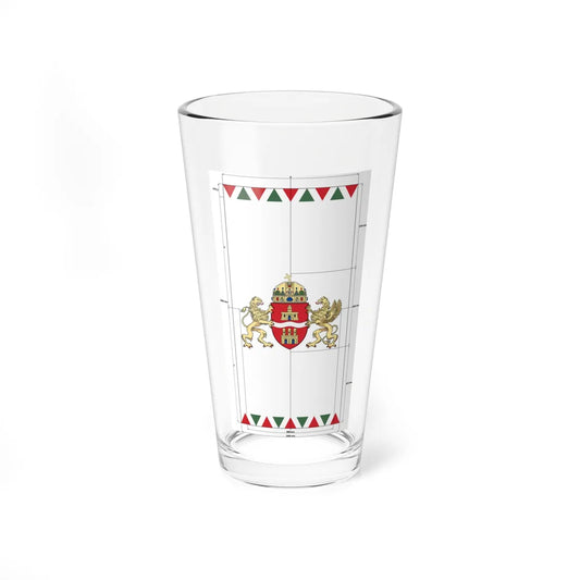 Flag of Budapest vertical construction sheet (Hungary) Pint Glass 16oz 16oz - Go Mug Yourself