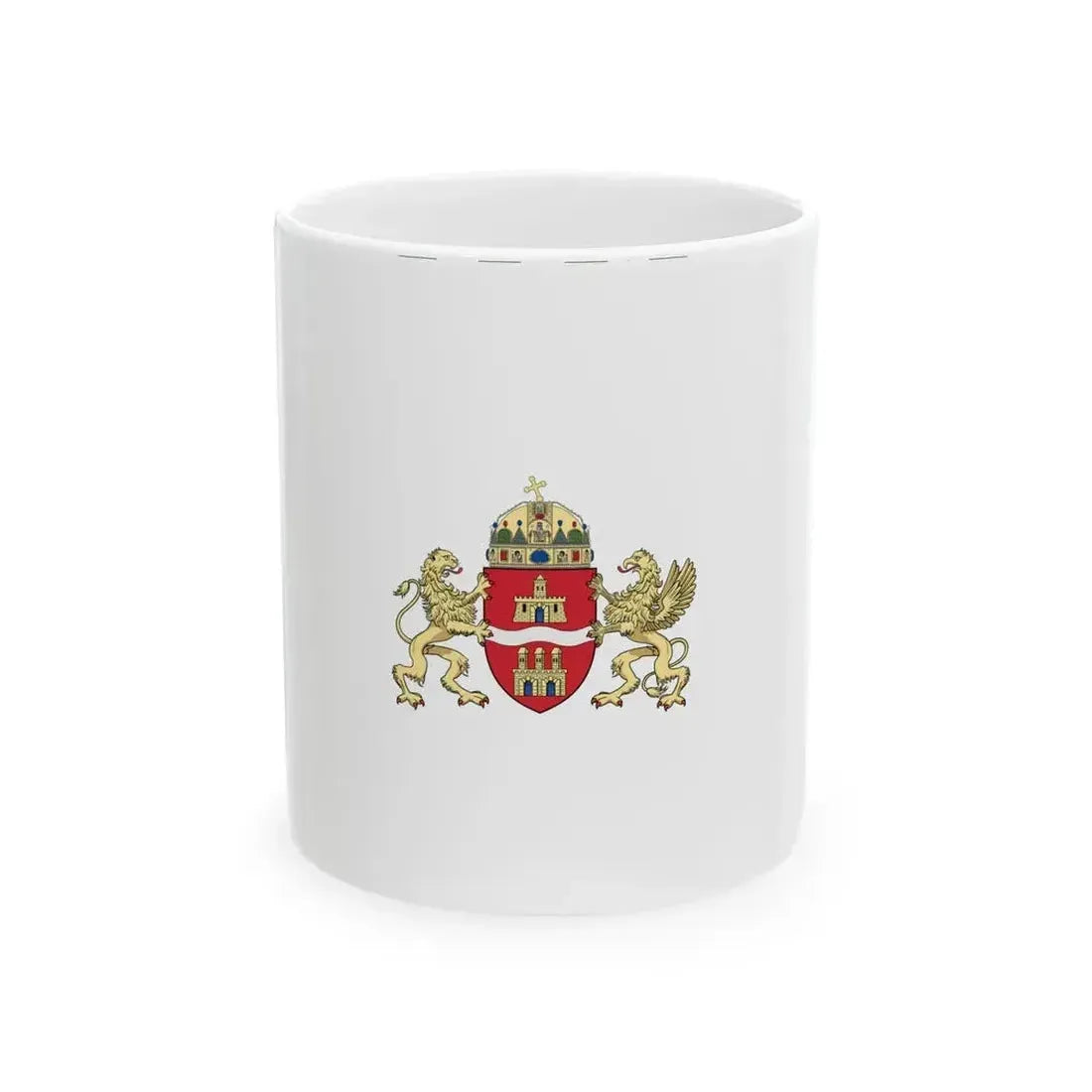 Flag of Budapest vertical (Hungary) White Coffee Mug 11oz - Go Mug Yourself