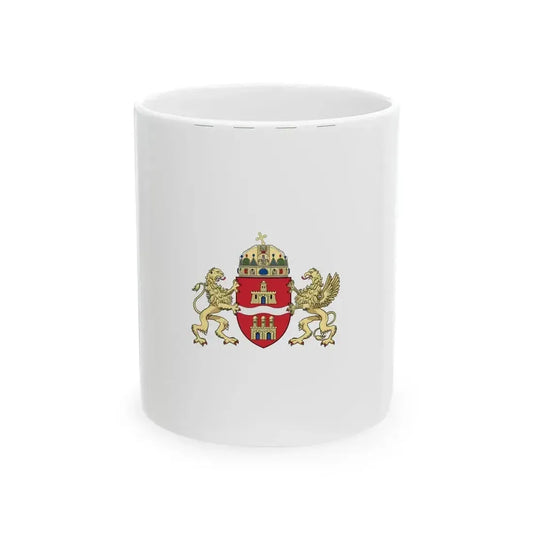 Flag of Budapest vertical (Hungary) White Coffee Mug 11oz - Go Mug Yourself