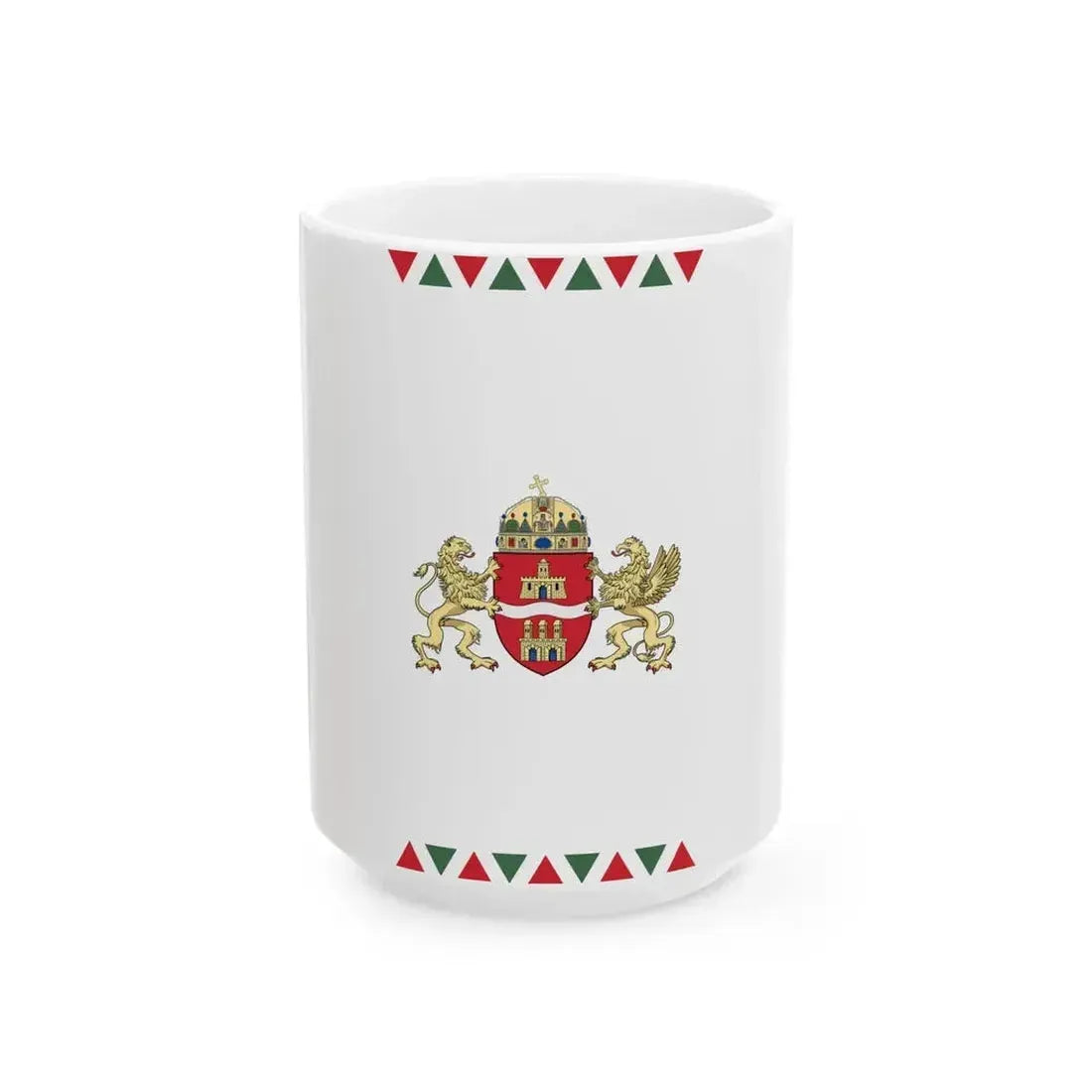 Flag of Budapest vertical (Hungary) White Coffee Mug 15oz - Go Mug Yourself