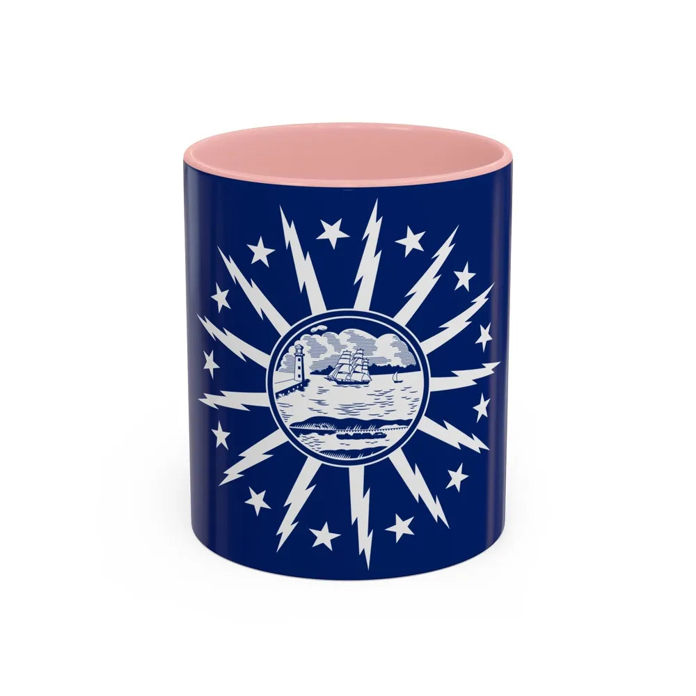 Flag of Buffalo, New York - Accent Coffee Mug 11oz-Pink-11oz-Go Mug Yourself