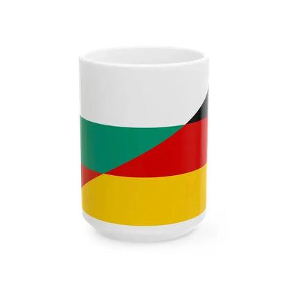 Flag of Bulgaria and Germany (Bulgaria) White Coffee Mug 15oz - Go Mug Yourself
