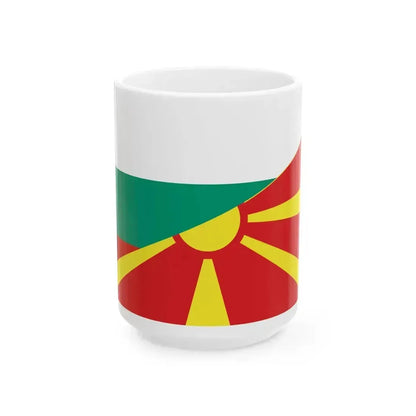 Flag of Bulgaria and North Macedonia (Bulgaria) White Coffee Mug 15oz - Go Mug Yourself