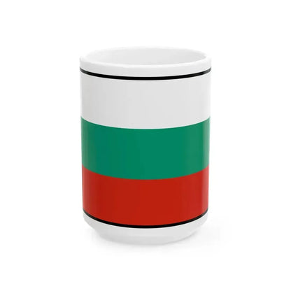 Flag of Bulgaria bordered (Bulgaria) White Coffee Mug 15oz - Go Mug Yourself