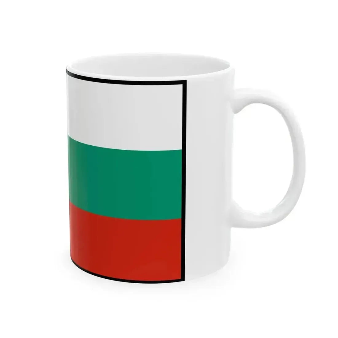 Flag of Bulgaria bordered (Bulgaria) White Coffee Mug - Go Mug Yourself