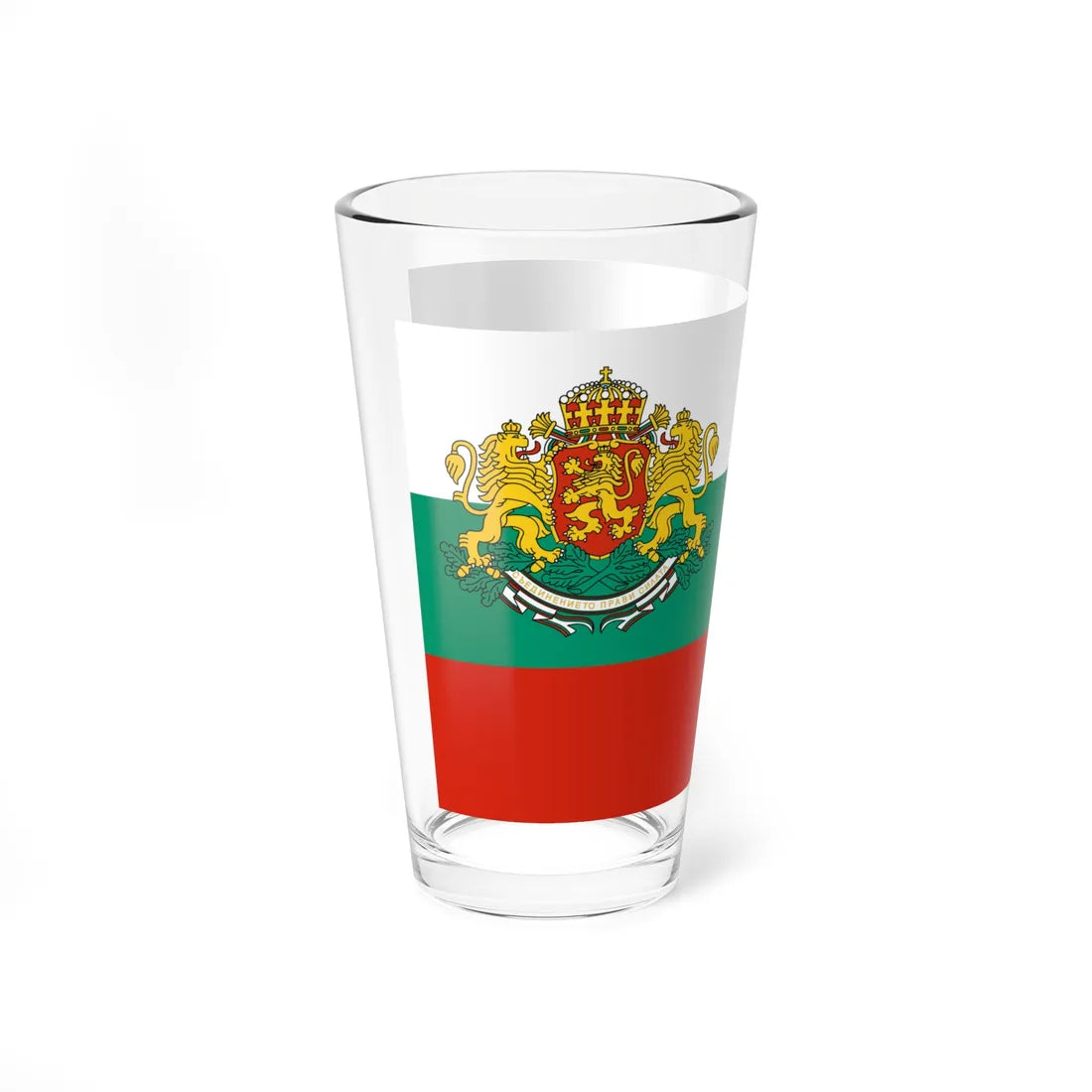 Flag of Bulgaria with coat of arms 2 (Bulgaria) Pint Glass 16oz - Go Mug Yourself
