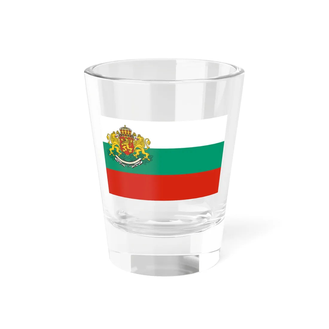 Flag of Bulgaria with coat of arms 2 (Bulgaria) Shot Glass 1.5oz 1.5oz - Go Mug Yourself