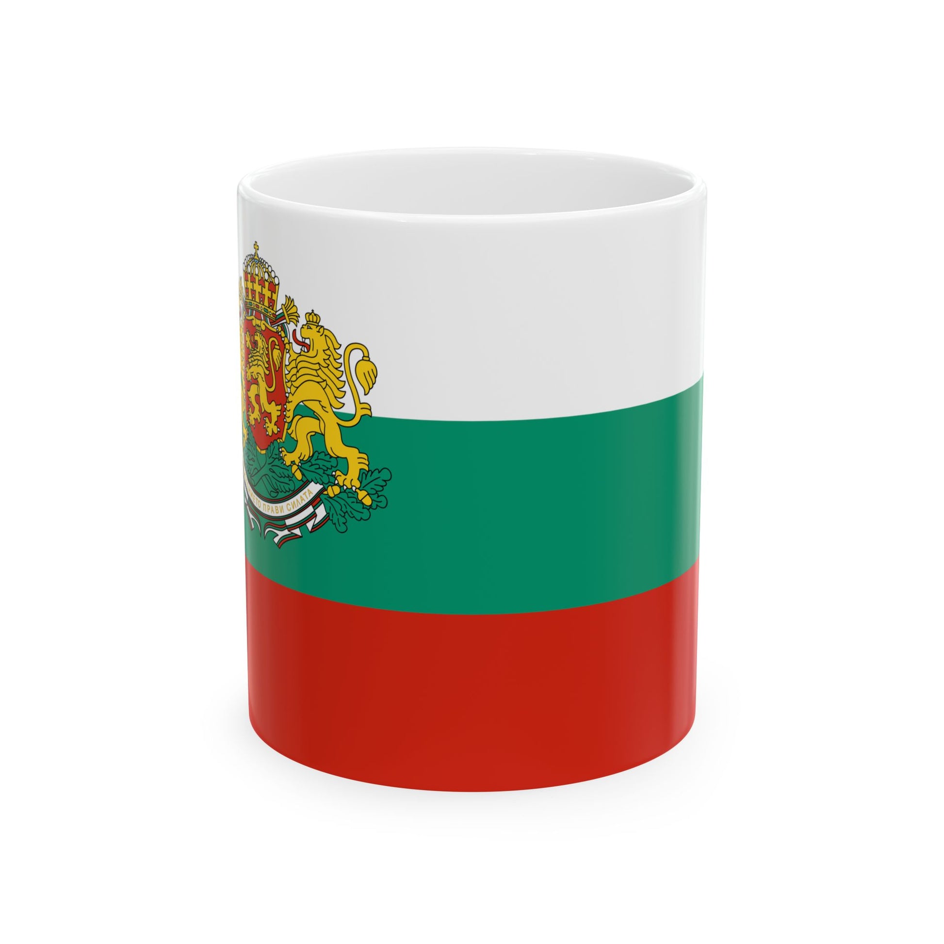 Flag of Bulgaria with coat of arms 2 (Bulgaria) White Coffee Mug-11oz-Go Mug Yourself