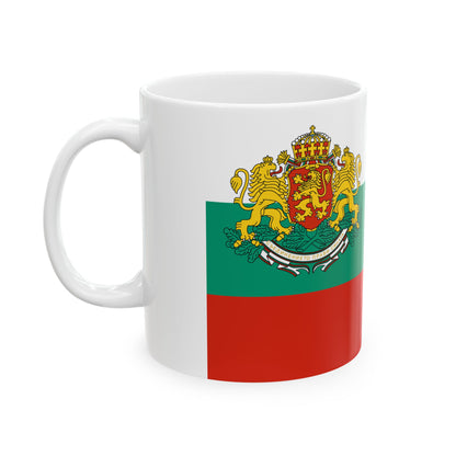 Flag of Bulgaria with coat of arms 2 (Bulgaria) White Coffee Mug-Go Mug Yourself