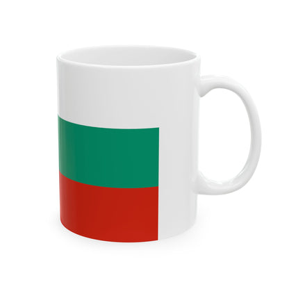 Flag of Bulgaria with coat of arms 2 (Bulgaria) White Coffee Mug-Go Mug Yourself