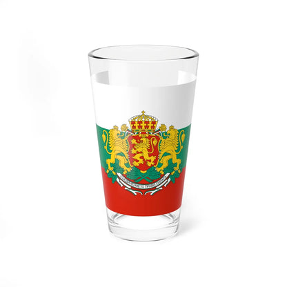 Flag of Bulgaria with coat of arms (Bulgaria) Pint Glass 16oz 16oz - Go Mug Yourself